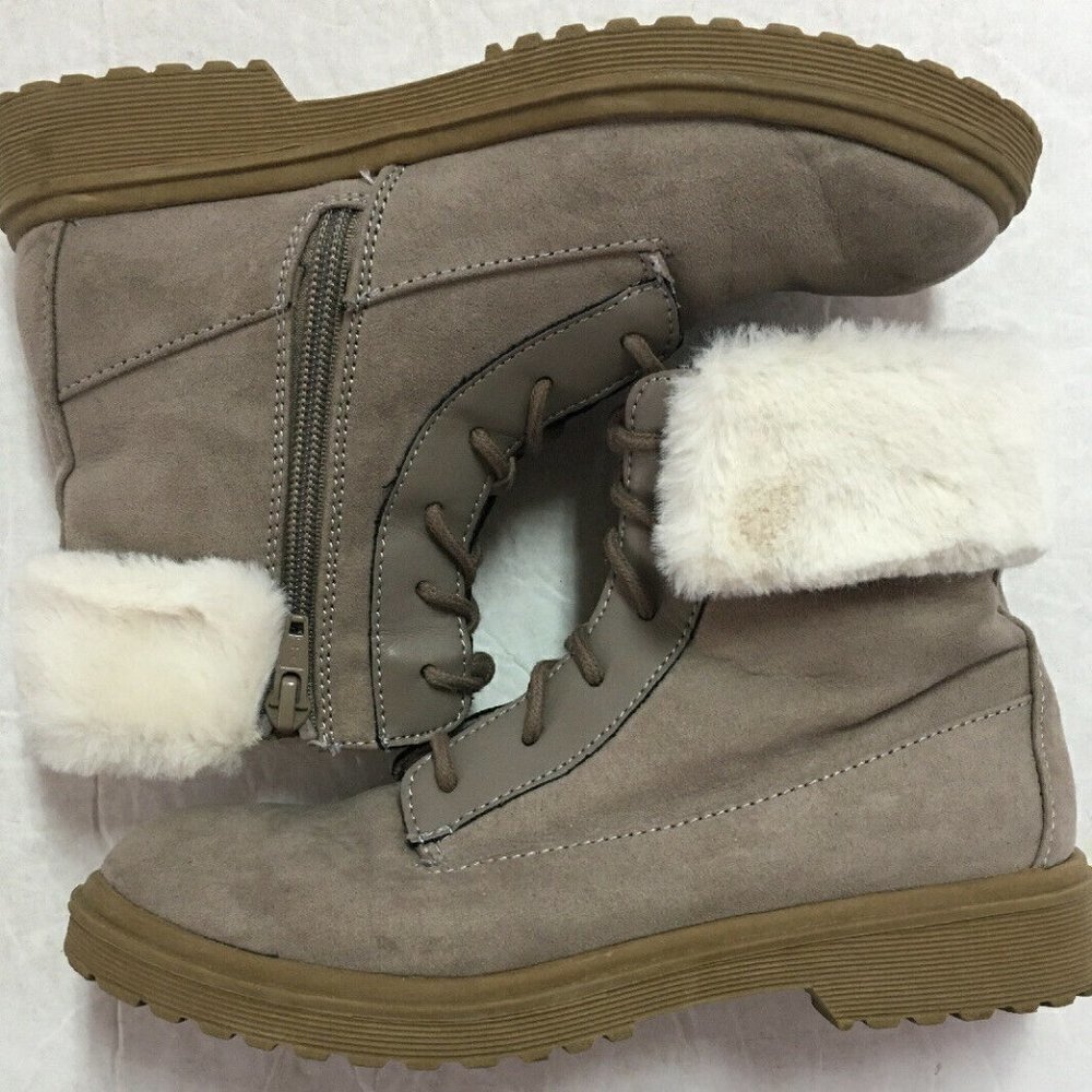 Girl's Fur Hiker GAP Boots US Size 3 TAN zipper
